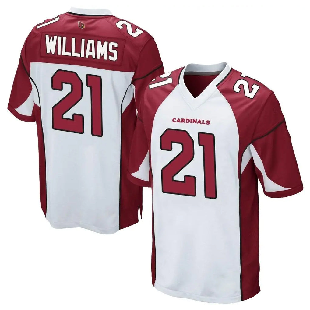 A.Cardinals #21 Garrett Williams Player White Cardinal Home Game Edoa Stitched Jerseys