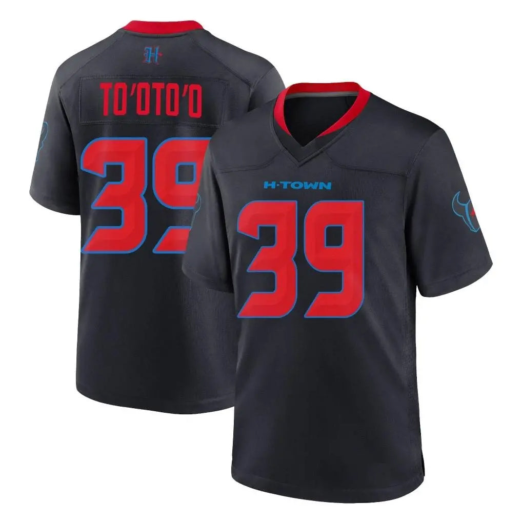 H.Texans #39 Henry To'oTo'o Player Navy 2nd Alternate Home Game Edoa Stitched Jerseys