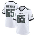P.Eagles #65 Lane Johnson Player White Game Home Edoa Stitched Jerseys