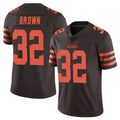 C.Browns #32 Jim Brown Player Browns Color Rush Limited Home Game Edoa Stitched Jerseys
