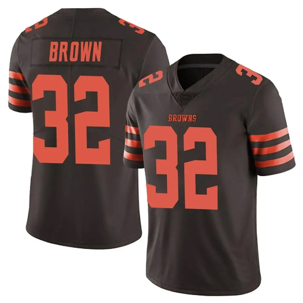 C.Browns #32 Jim Brown Player Browns Color Rush Limited Home Game Edoa Stitched Jerseys