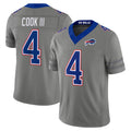 B.Bills #4 James Cook III Player Gray Limited Nickel City Home Game Edoa Stitched Jerseys
