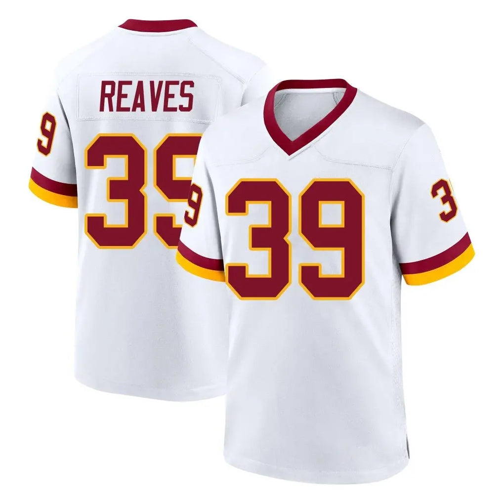 W.Commanders #39 Jeremy Reaves Player White Home Game Edoa Stitched Jerseys