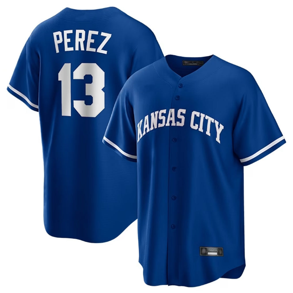 KC.Royals #13 Salvador Perez Player Royal Game Home Edoa Stitched Jerseys