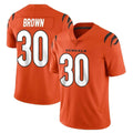 C.Bengals #30 Chase Brown Player Orange Vapor Untouchable Limited Home Game Edoa Stitched Jerseys