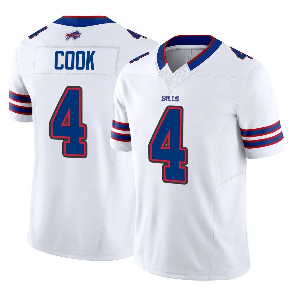 B.Bills #4 James Cook III Player White Vapor F.U.S.E. Limited Edoa Stitched Jerseys
