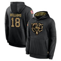 C.Bears #18 Caleb Williams Player Black Salute to Service Pullover Hoodies Limited Edoa Stitched Jerseys