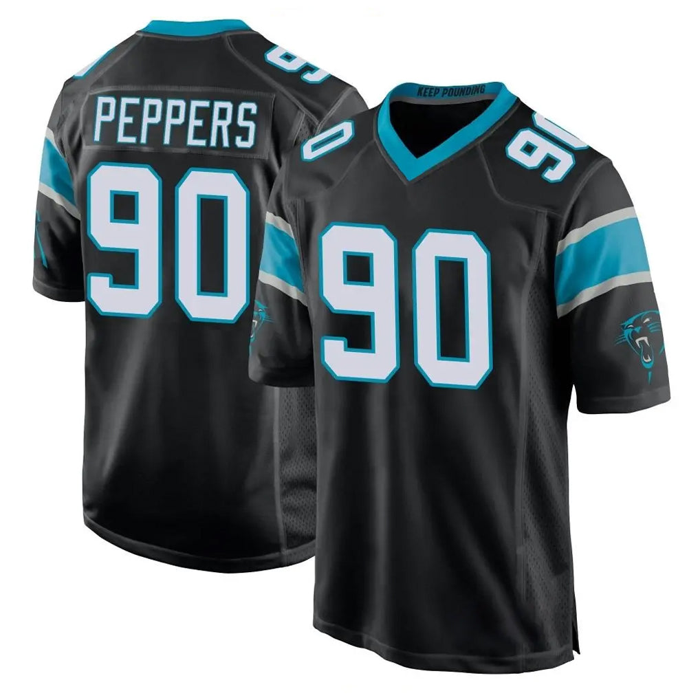 C.Panthers #90 Julius Peppers Player Black Game Edoa Stitched Jerseys
