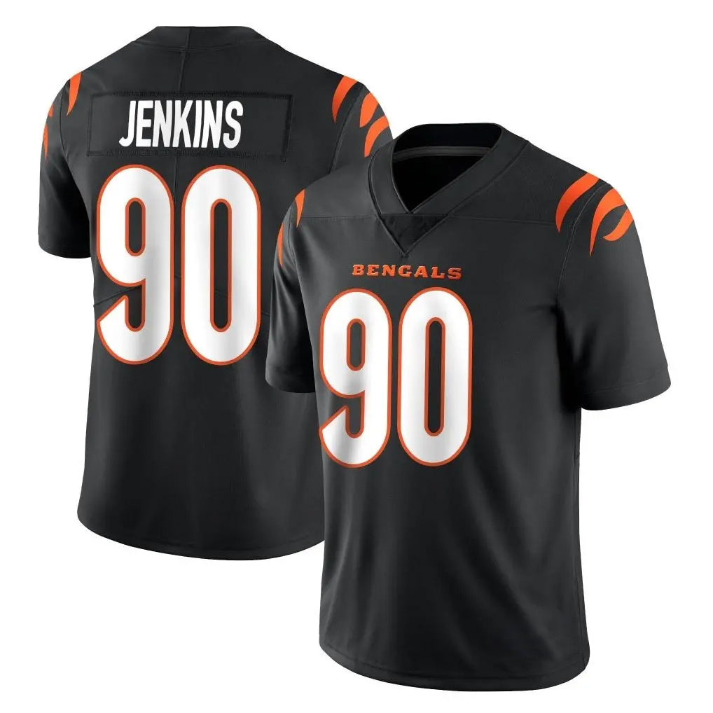 C.Bengals #90 Kris Jenkins Jr Player Black Vapor Untouchable Limited Home Game Edoa Stitched Jerseys