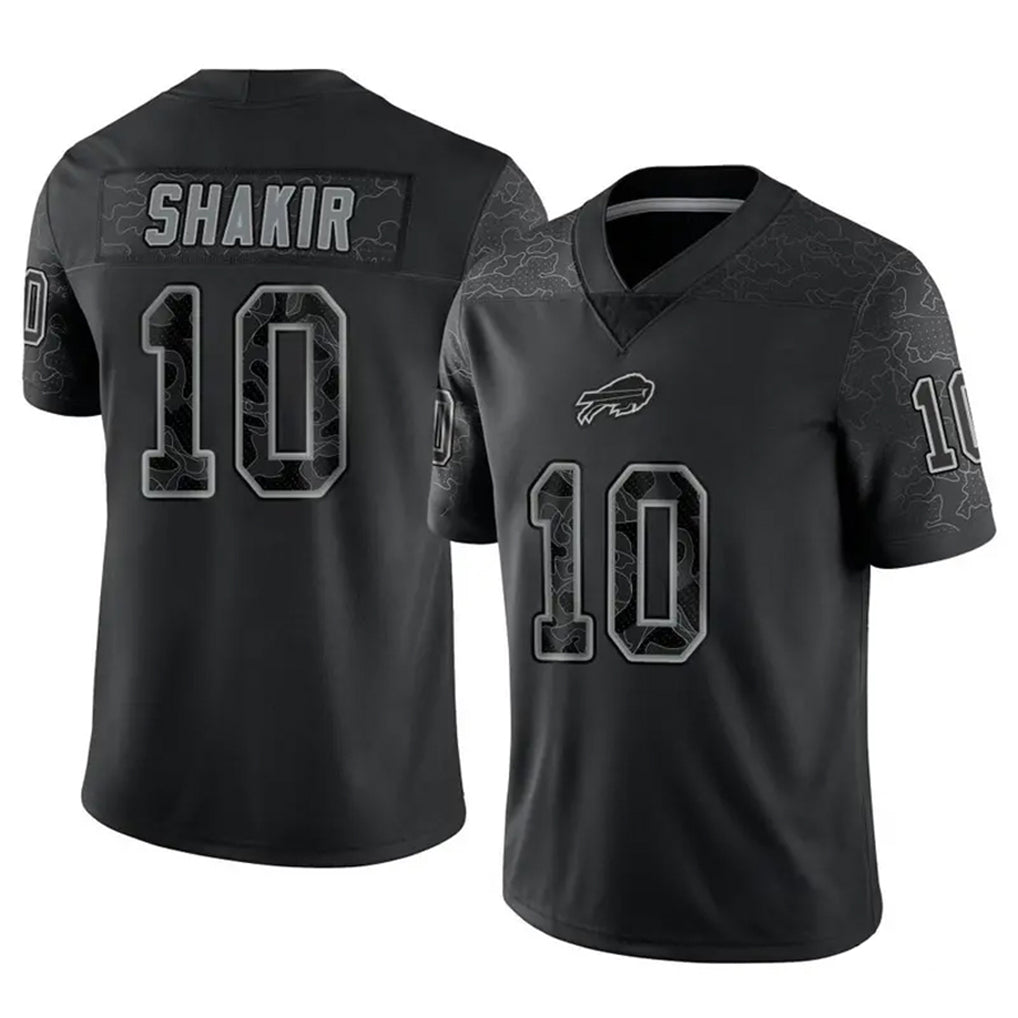 B.Bills #10 Khalil Shakir Player Black RFLCTV Limited Edoa Stitched Jerseys