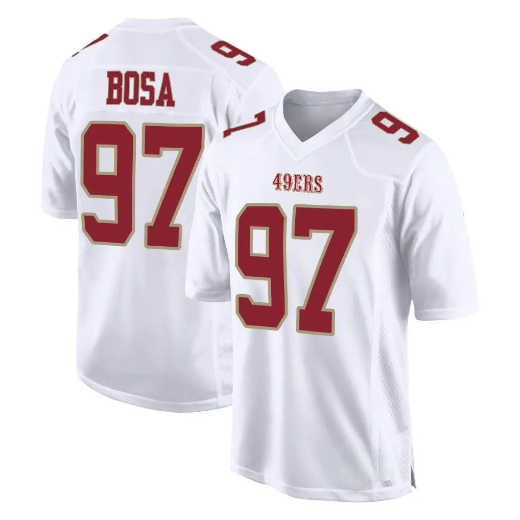 SF.49ers #97 Nick Bosa Player White Fashion Home Game Edoa Stitched Jerseys
