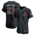A.Diamondbacks #23 Zac Gallen Player Black Limited Elite Home Game Edoa Stitched Jerseys