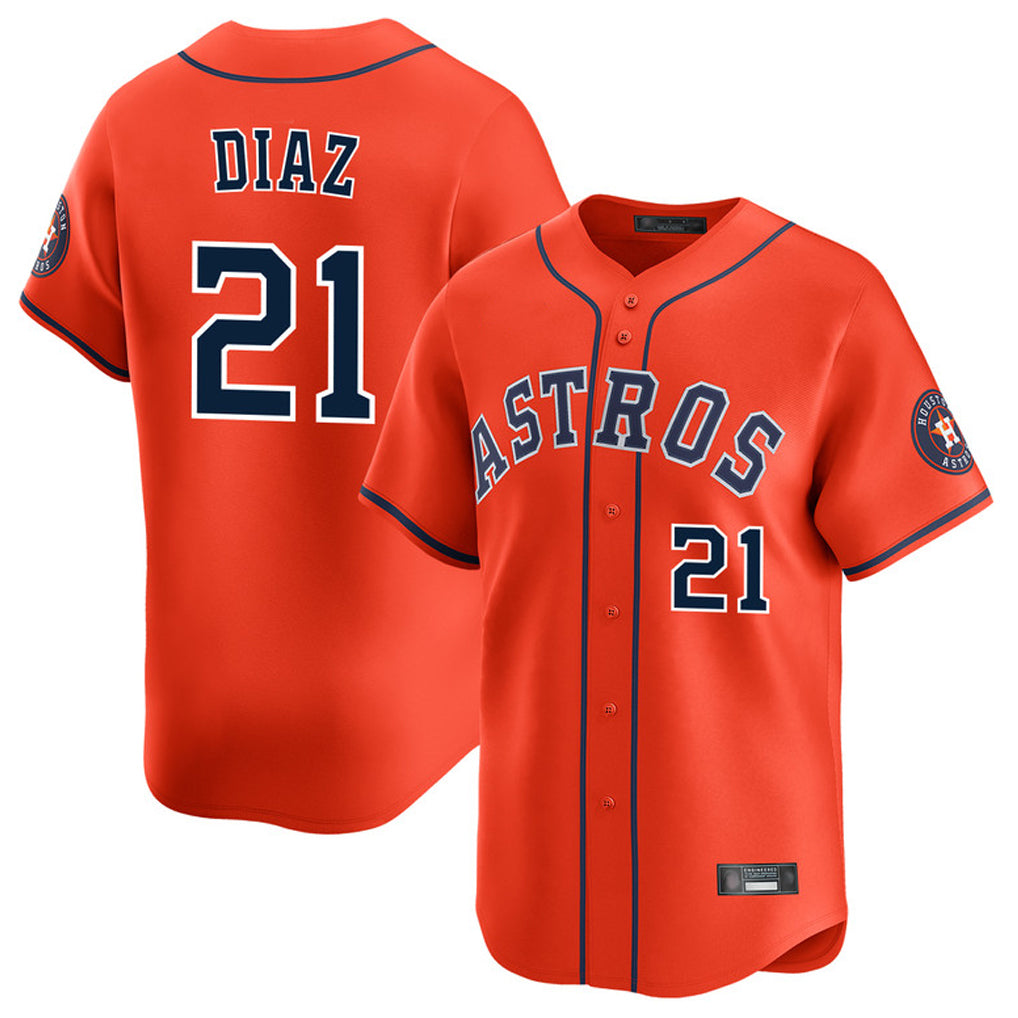 H.Astros #21 Yainer Diaz Player Orange Home Limited Edoa Stitched Jerseys