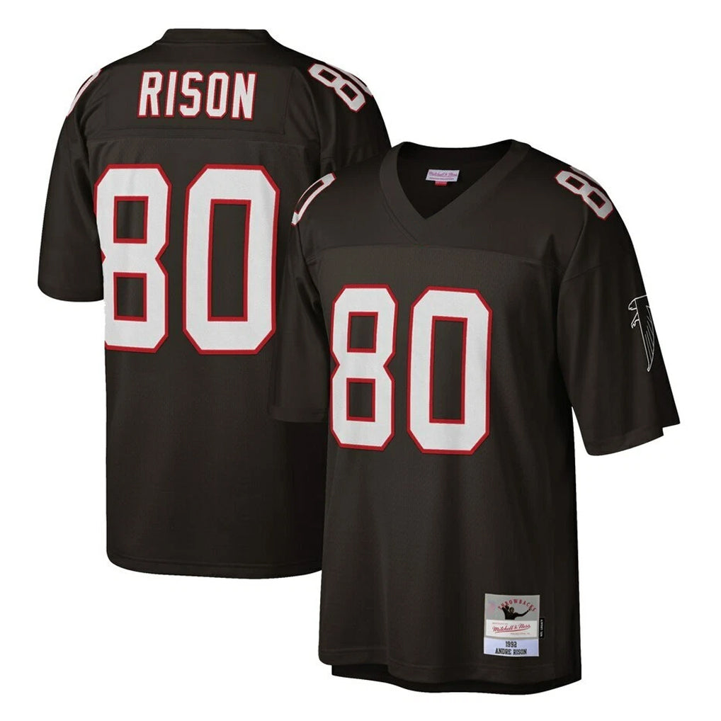 A.Falcons #80 Andre Rison Player Mitchell & Ness Black 1992 Legacy Edoa Stitched Jerseys
