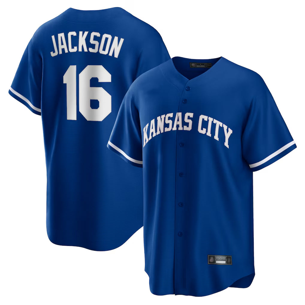 KC.Royals #16 Bo Jackson Player Royal Game Home Edoa Stitched Jerseys