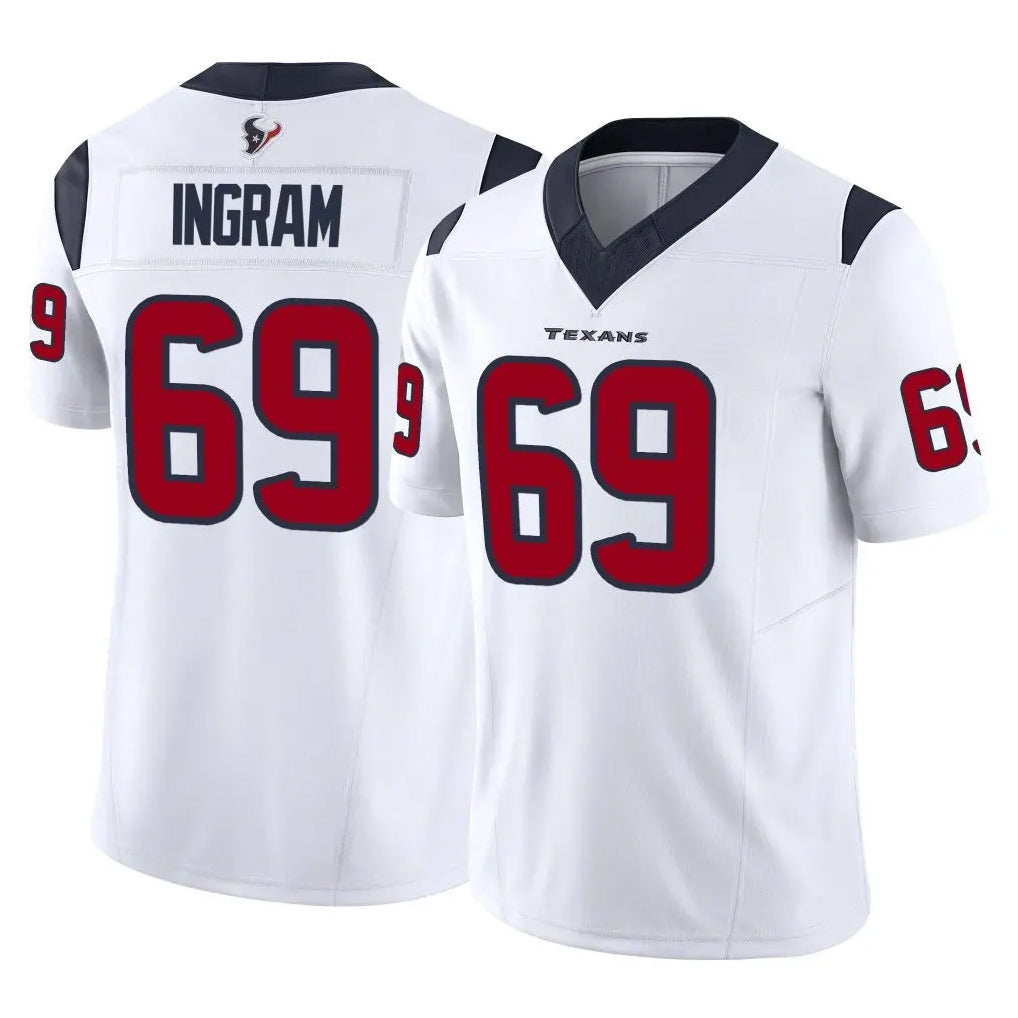 H.Texans #69 Ed Ingram Player White Limited Vapor F.U.S.E. Home Game Edoa Stitched Jerseys