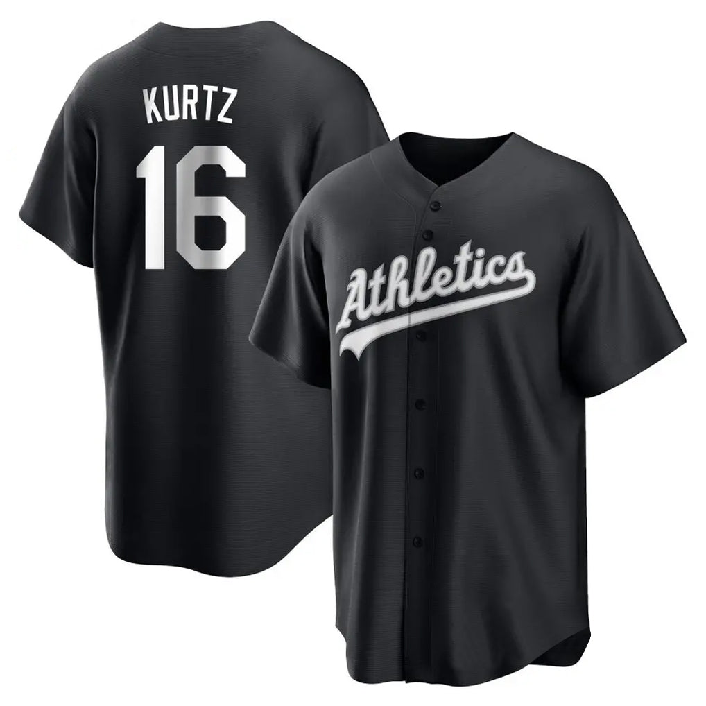 Athletics #16 Nick Kurtz Player Black Fashion Home Game Edoa Stitched Jerseys