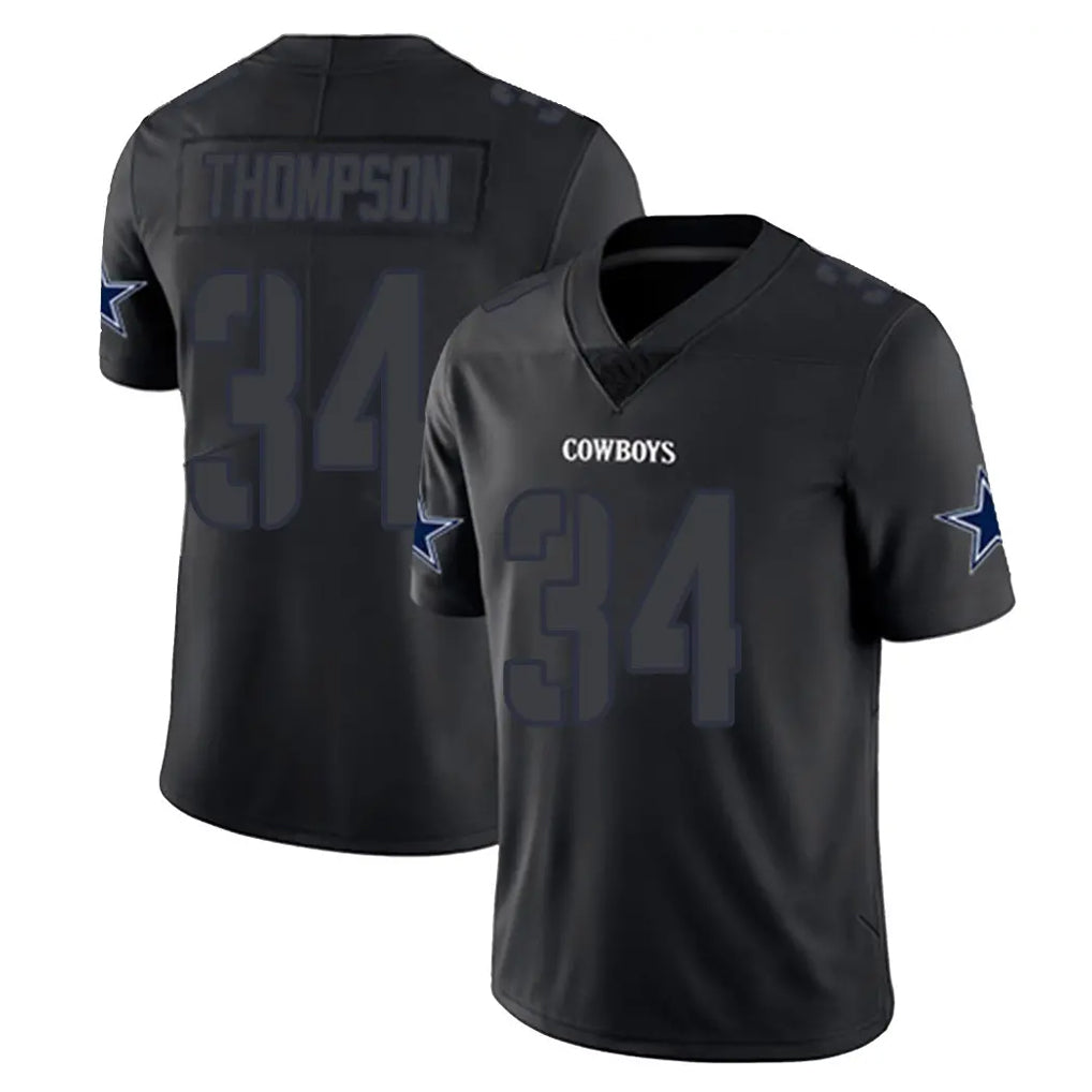 D.Cowboys #34 Jalen Thompson Player Black Impact Limited Home Game Edoa Stitched Jerseys