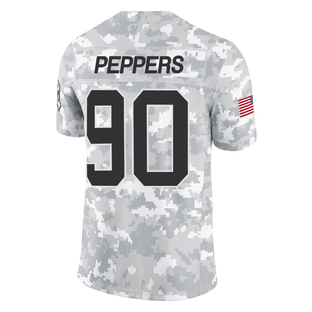 C.Panthers #90 Julius Peppers Player Arctic Camo Salute to Service Limited Game Edoa Stitched Jerseys