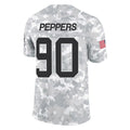 C.Panthers #90 Julius Peppers Player Arctic Camo Salute to Service Limited Game Edoa Stitched Jerseys