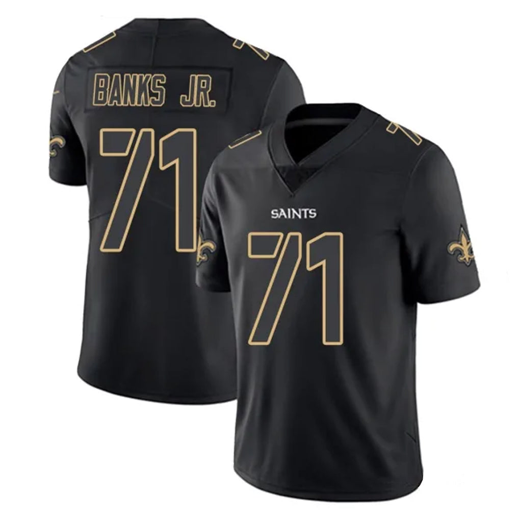 NO.Saints #71 Kelvin Banks Jr. Player Black Impact Limited Home Game Edoa Stitched Jerseys