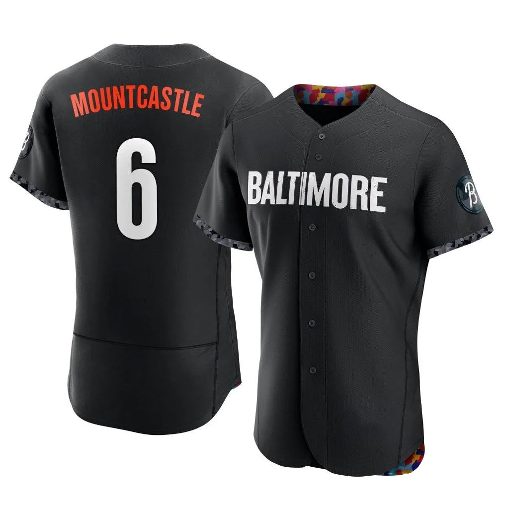 B.Orioles #6 Ryan Mountcastle Player Black City Connect Limited Elite Home Game Edoa Stitched Jerseys