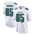 P.Eagles #65 Lane Johnson Player White Tundra Fashion Home Game Edoa Stitched Jerseys