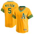 Athletics #5 Jacob Wilson Player Gold Cooperstown Collection T-shirt Game Edoa Stitched Jerseys