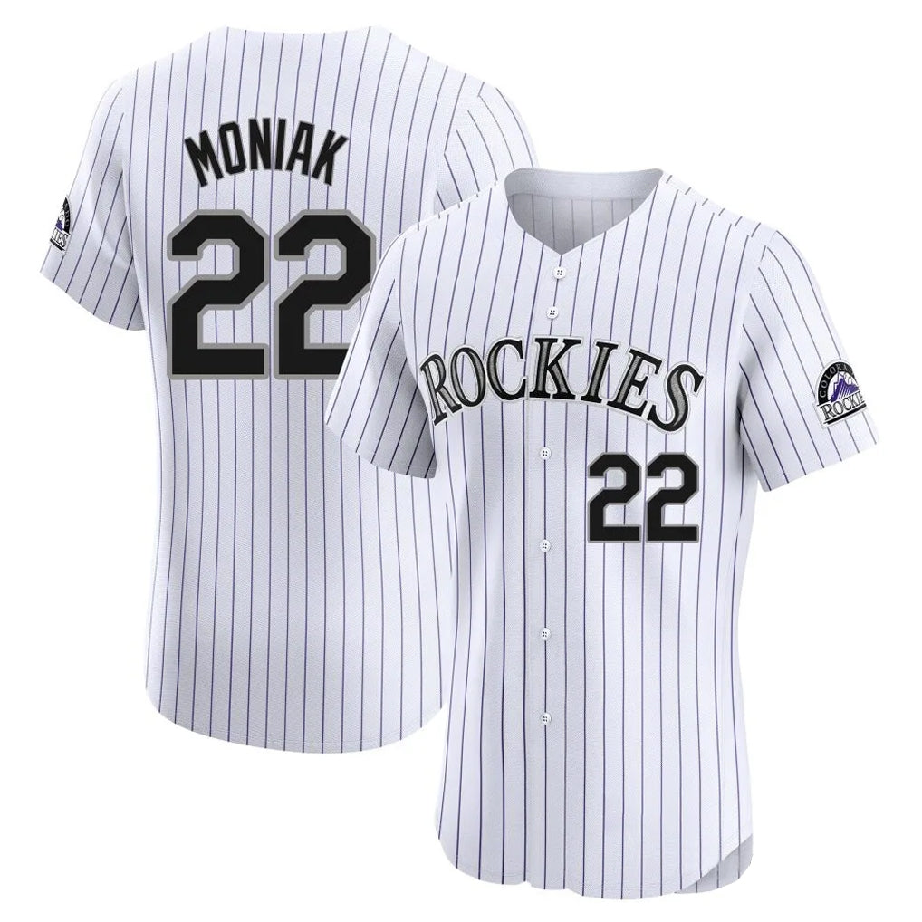 C.Rockies #22 Mickey Moniak Player White Limited Elite Home Edoa Stitched Jerseys