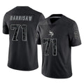 M.Vikings #71 Christian Darrisaw Player Black Reflective LImited Home Game Edoa Stitched Jerseys