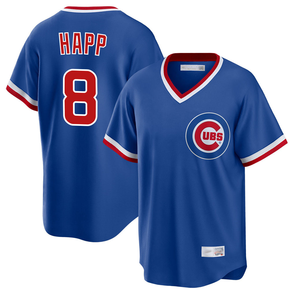 C.Cubs #8 Ian Happ Player Royal T-shirt Cooperstown Collection Limited Edoa Stitched Jerseys