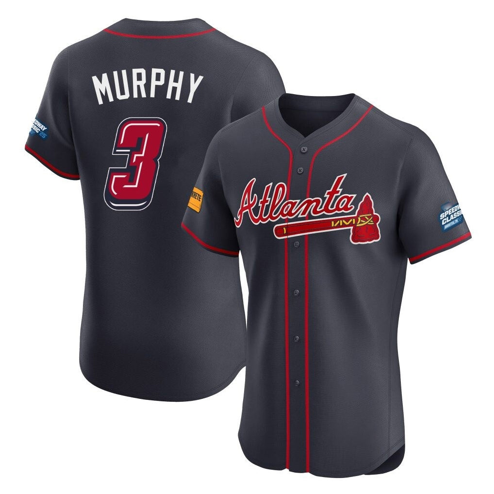 A.Braves #3 Dale Murphy Player Navy 2025 Speedway Classic Limited Elite Home Game Edoa Stitched Jerseys