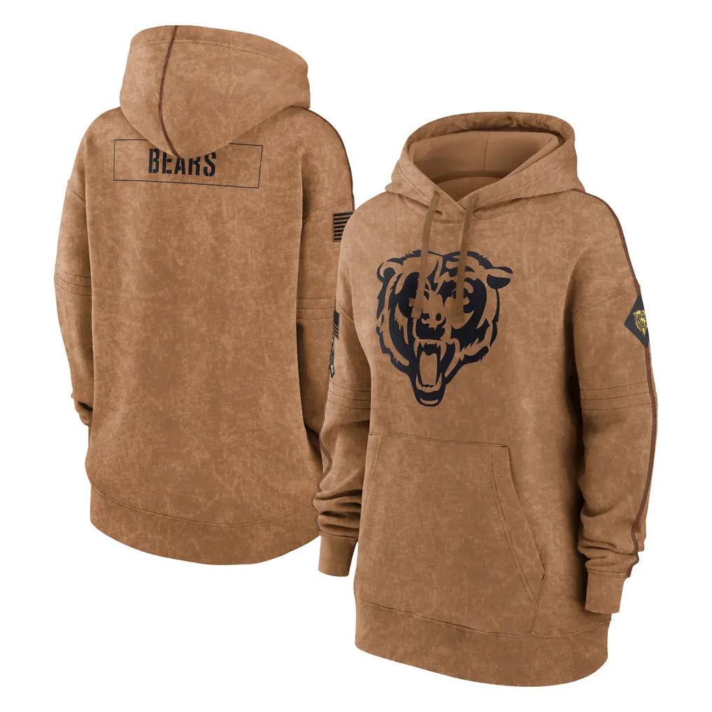 C.Bears ## Bears Blank Player Brown Salute to Service Pullover Hoodies Limited Edoa Stitched Jerseys