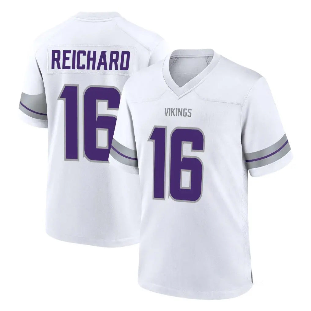 M.Vikings #16 Will Reichard Player White Alternate Home Game Edoa Stitched Jerseys