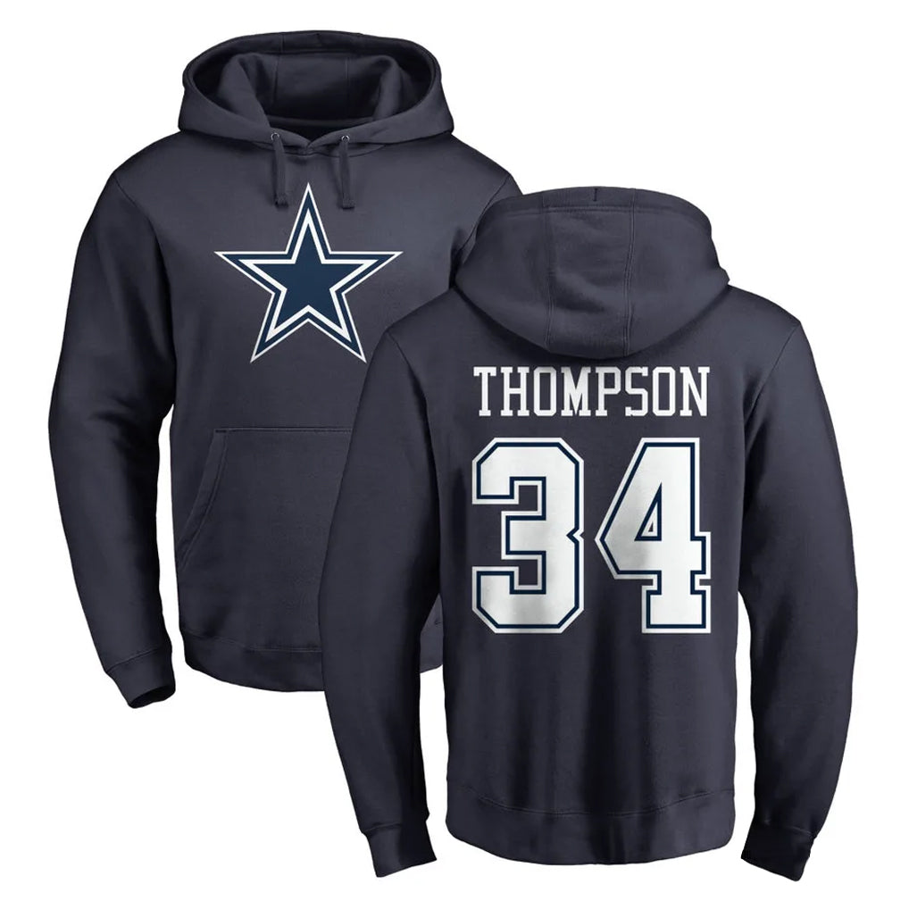 D.Cowboys #34 Jalen Thompson Player Navy Pullover Hoodies Limited Edoa Stitched Jerseys