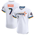 H.Astros #7 Craig Biggio Player White City Connect Limited Elite Home Edoa Stitched Jerseys