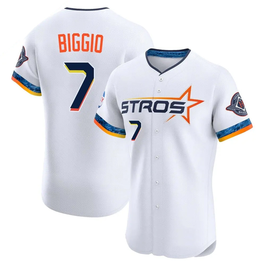 H.Astros #7 Craig Biggio Player White City Connect Limited Elite Home Edoa Stitched Jerseys