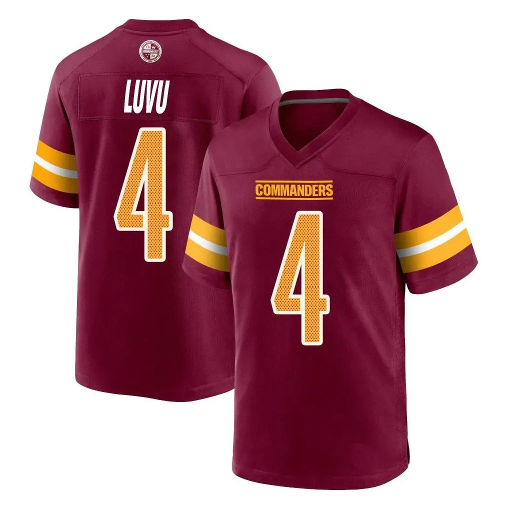 W.Commanders #4 Frankie Luvu Player Burgundy Home Game Edoa Stitched Jerseys