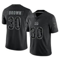 C.Bengals #30 Chase Brown Player Black Reflective Limited Game Edoa Stitched Jerseys