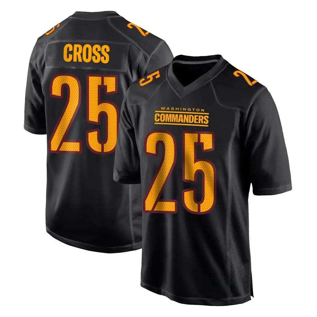W.Commanders #25 Nick Cross Player Black Carbon Fashion Home Game Edoa Stitched Jerseys
