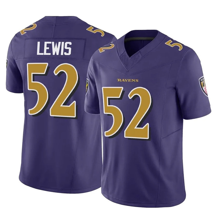 B.Ravens #52 Ray Lewis Player Purple Vapor F.U.S.E. Limited Home Game Edoa Stitched Jerseys