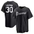 A.Braves #30 Drake Baldwin Player Black Home Game Edoa Stitched Jerseys