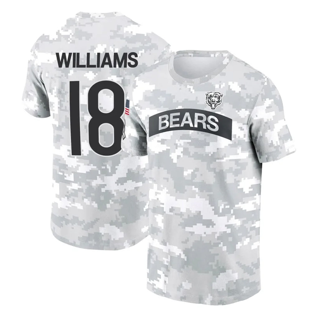 C.Bears #18 Caleb Williams Player Arctic Camo Salute to Service Performance T-Shirt Limited Edoa Stitched Jerseys
