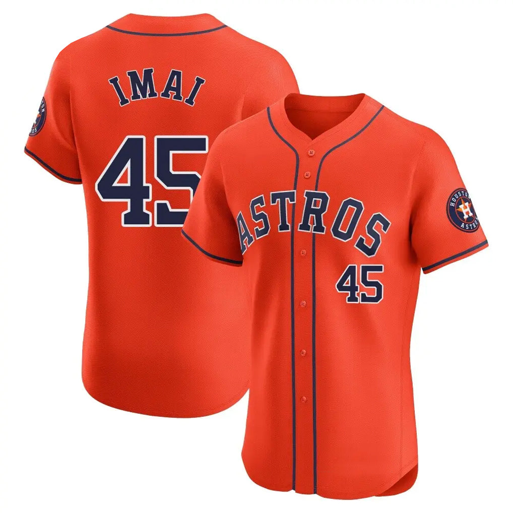 H.Astros #45 Tatsuya Imai Player Orange Home Limited Elite Edoa Stitched Jerseys