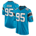 C.Panthers #95 Derrick Brown Player Blue Game Edoa Stitched Jerseys