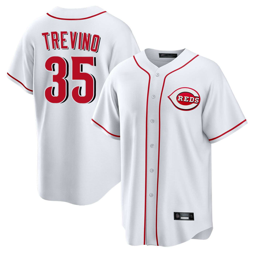 C.Reds #35 Jose Trevino Player White Game Home Edoa Stitched Jerseys