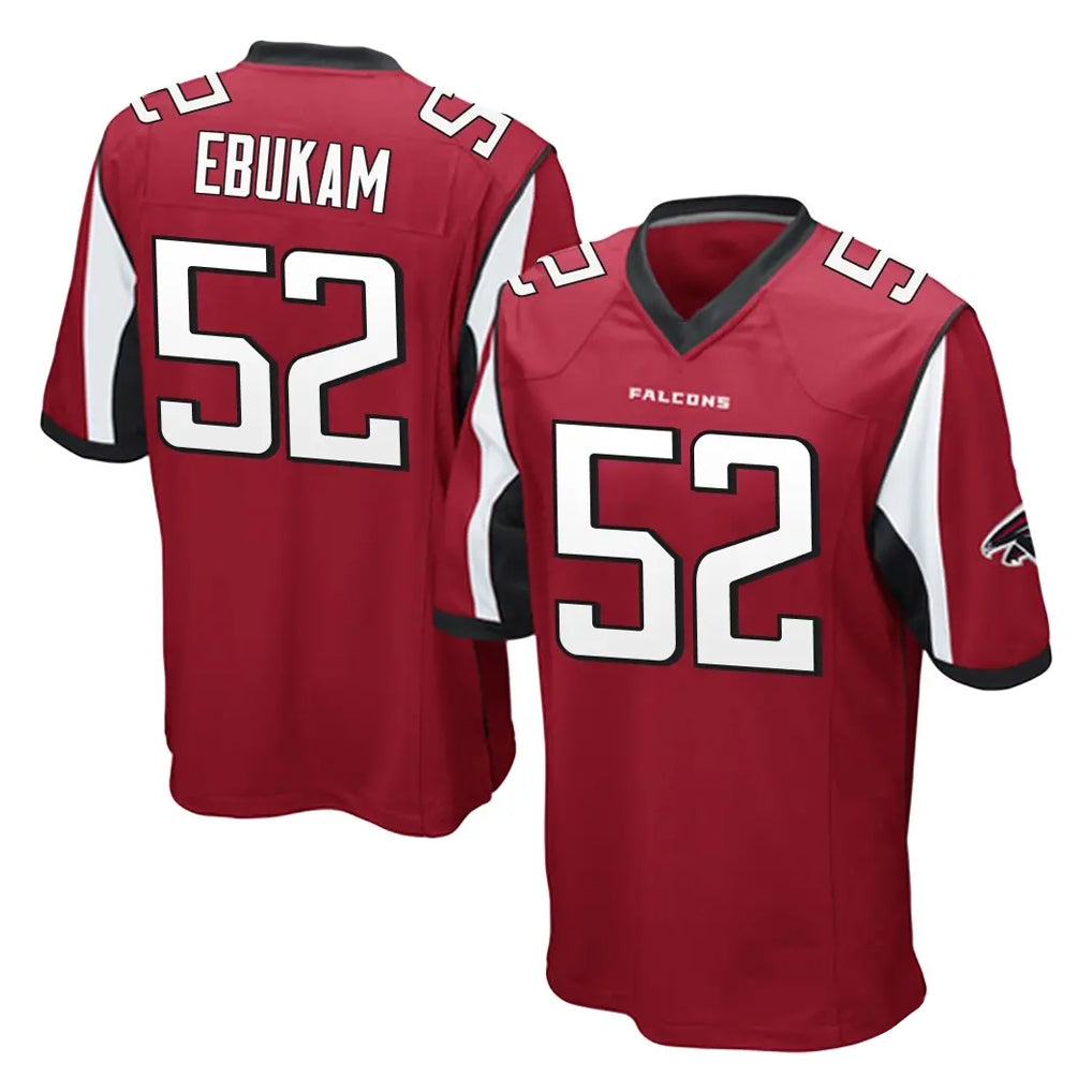A.Falcons #52 Samson Ebukam Player Red Color Vapor Home Game Edoa Stitched Jerseys