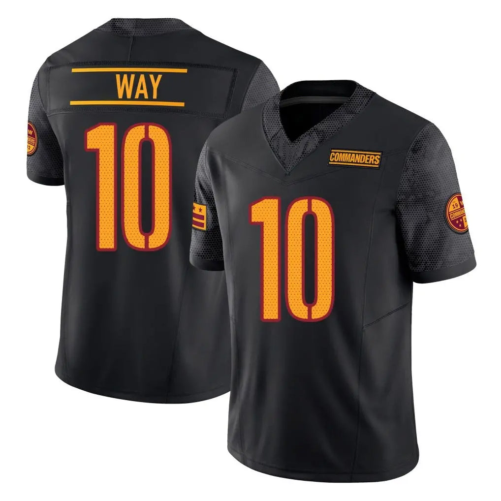 W.Commanders #10 Tress Way Player Black Limited Vapor F.U.S.E. Home Game Edoa Stitched Jerseys