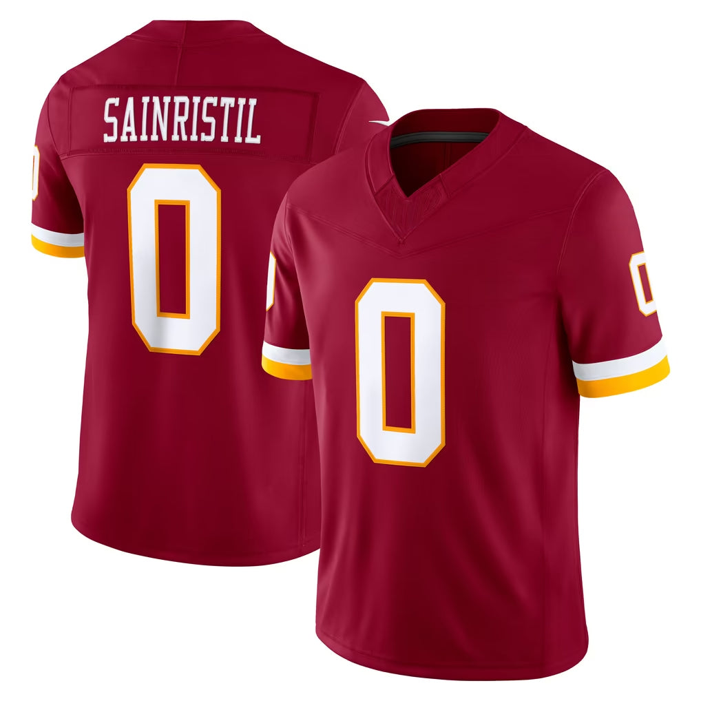 W.Commanders #0 Mike Sainristil Player Burgundy Limited Team Vapor F.U.S.E. Home Game Edoa Stitched Jerseys