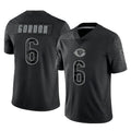 C.Bears #6 Kyler Gordon Player Black REFLECTIVE Limited Game Edoa Stitched Jerseys